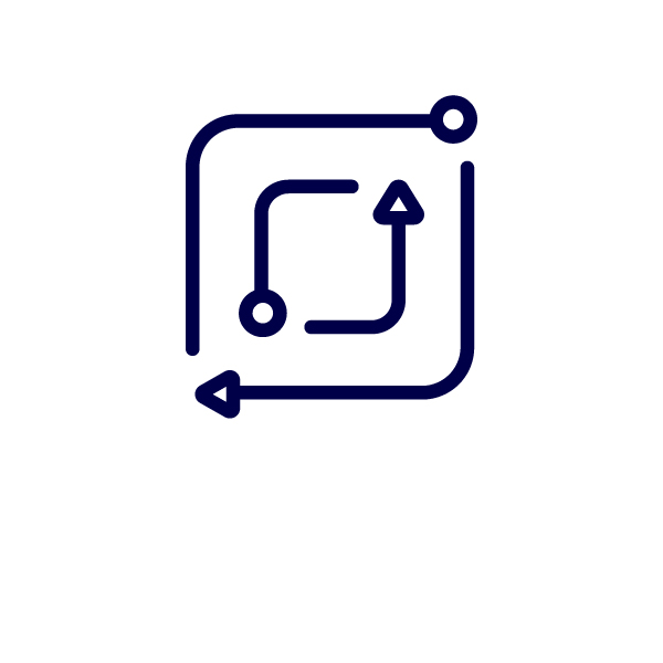 curved arrows forming two squares icon